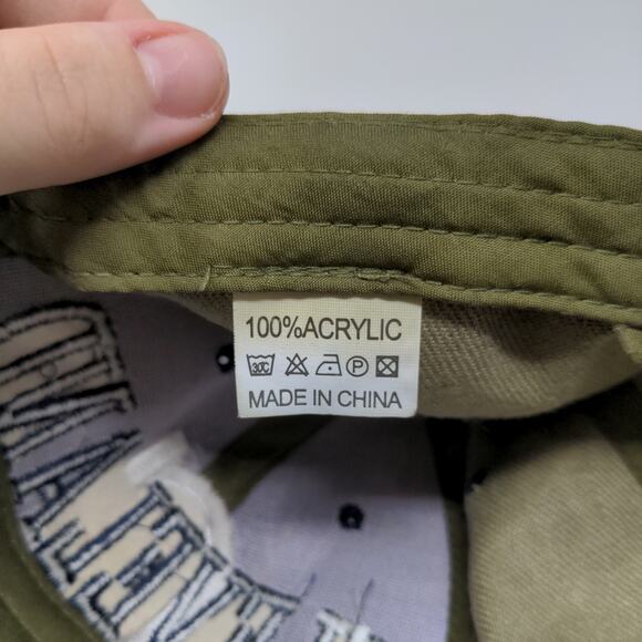 Cleveland Camo Strapback Hat Embroidered Wave Green Brown Blue Spell Out - Picture 10 of 10